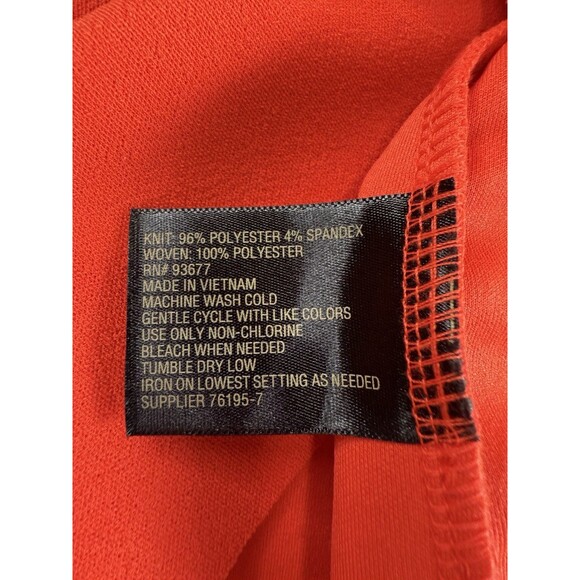 NEW Worthington Woman's Knit Blouse Orange Cold Shoulder 3/4 Sleeve Size Medium - Picture 12 of 16
